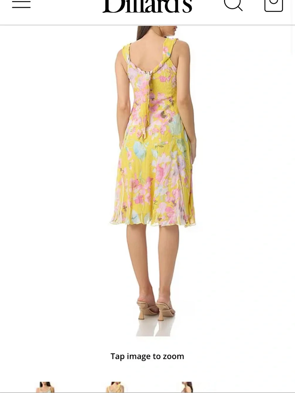 Komarov Black Floral Spaghetti-Strap Dress